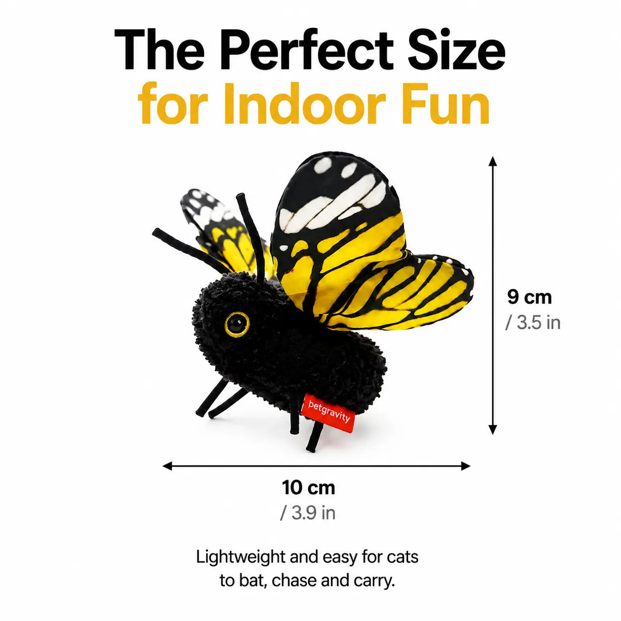 Interactive Electric Butterfly Cat Toy, 3 Smart Flying Modes, USB Rechargeable Hanging Teaser Toy with Washable Cover for Indoor Cats