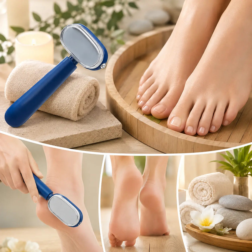 Dual-Sided Stainless Steel Foot Callus Remover – Safe Manual Exfoliator Pedicure Tool