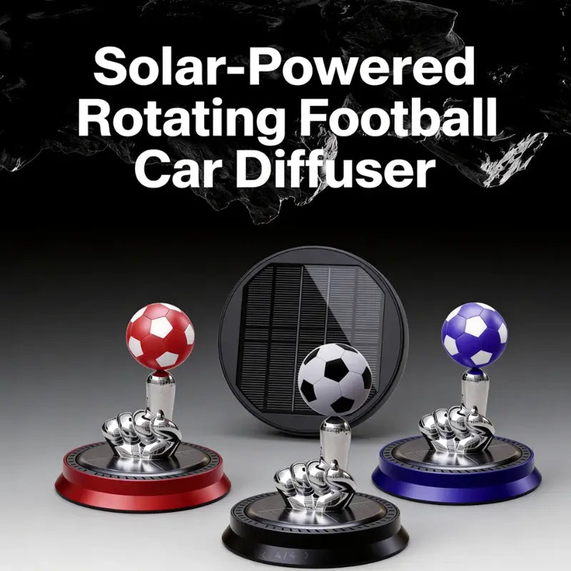 Solar-Powered Football-Shaped Fragrance Diffuser | Car Ornament & Air Freshener  | Stylish Car Interior Accessory | Dual-Use Car & Home Air Purifier | Dashboard Football Commemorative Gift
