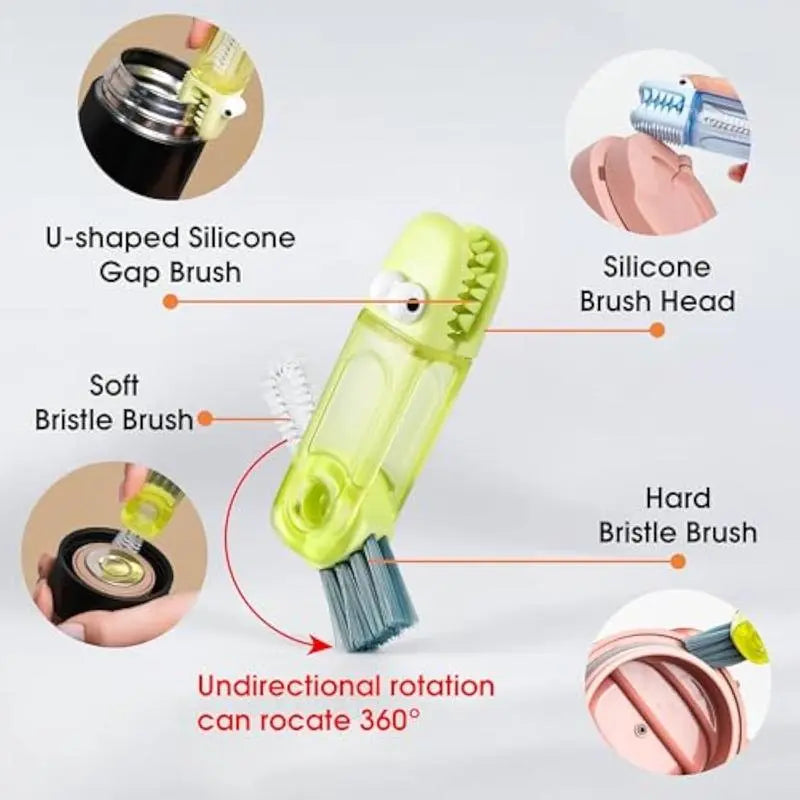3PCS 3-in-1 Multi-Purpose Gap Cleaning Brush Set – Bottle, Lid & Crevice Cleaning Tool for Cups, Tumblers & Kitchenware