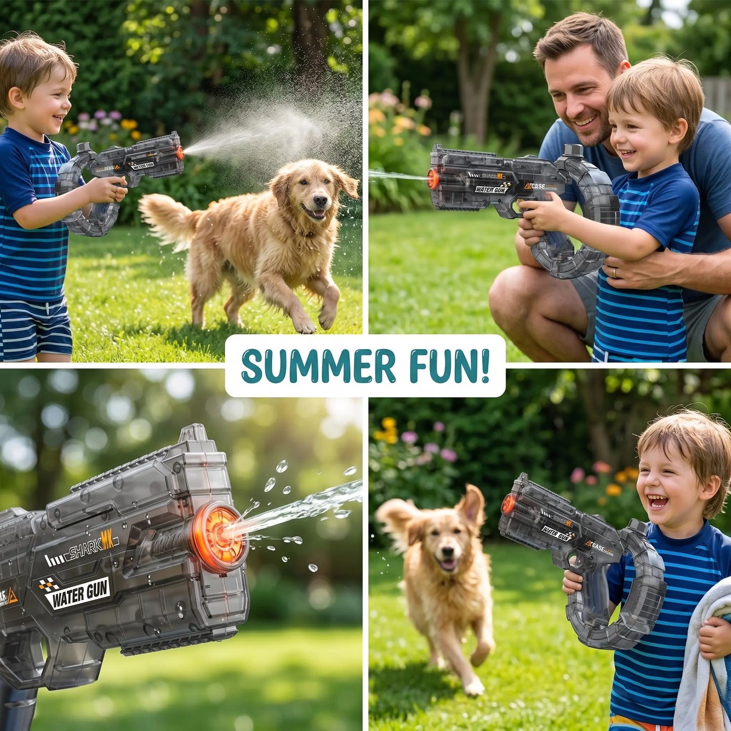 LED Electric Water Blaster Gun – Automatic Continuous Fire Water Gun with Transparent Tech Design & Rechargeable Battery