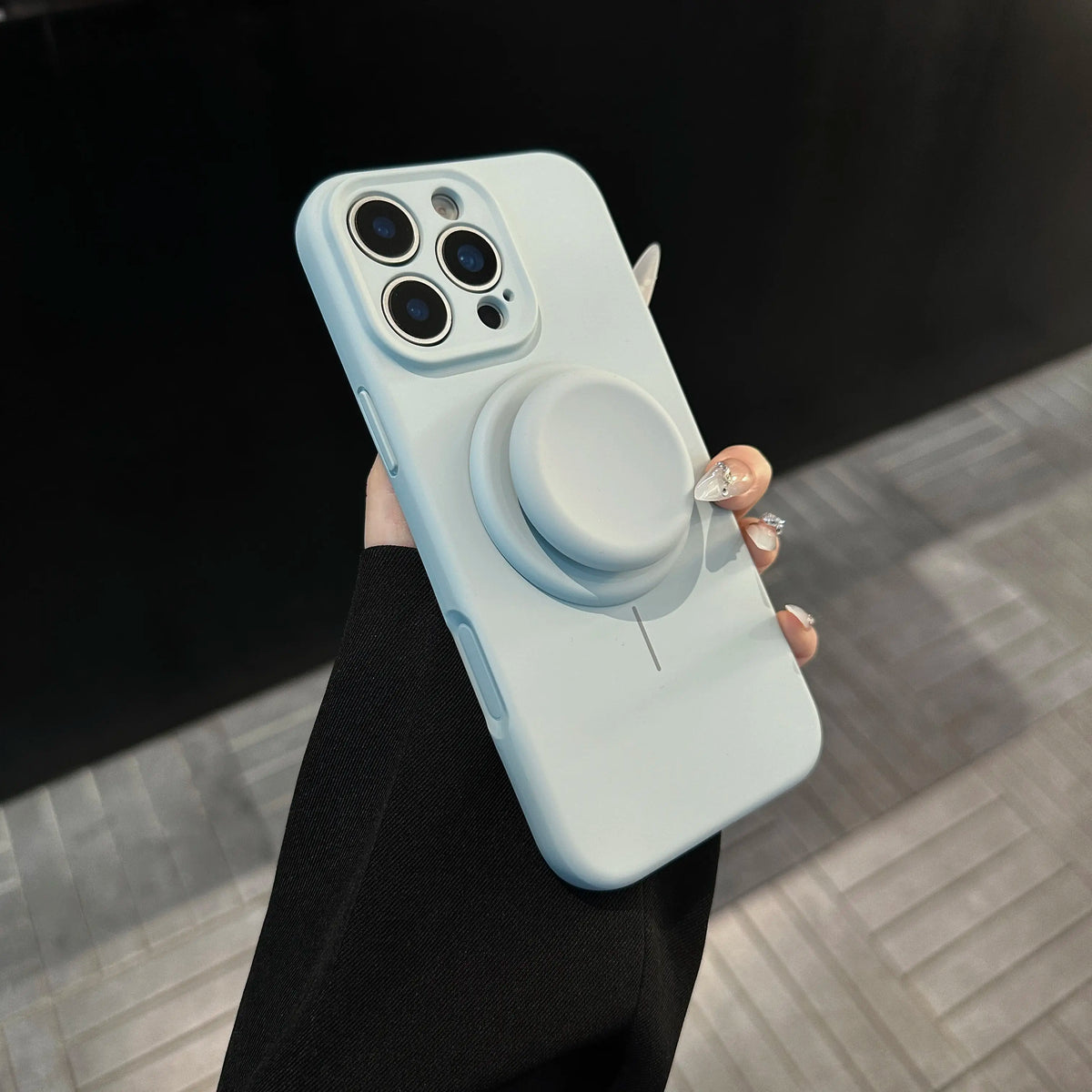 Magnetic Stand Liquid Silicone Full Coverage Phone Case with AI Capture Button for iPhone 18 Pro Max