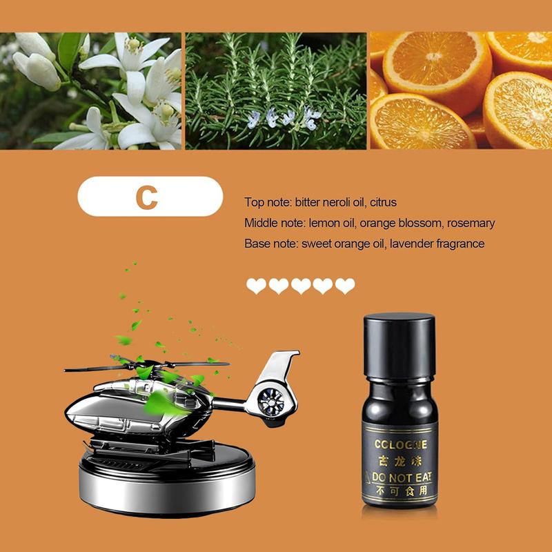 Solar-Powered Rotating Helicopter Car Aromatherapy Diffuser – Aviation Alloy Air Freshener