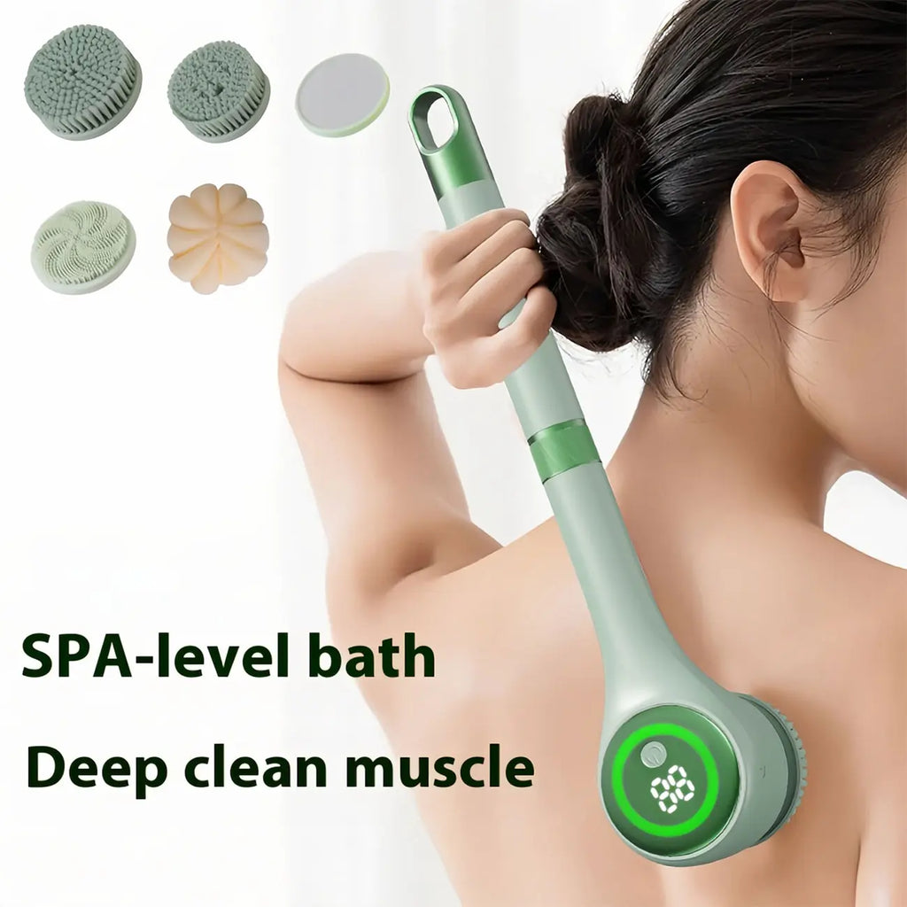 Rechargeable Electric Back Scrubber for Shower – IPX7 Waterproof Spin Body Bath Brush