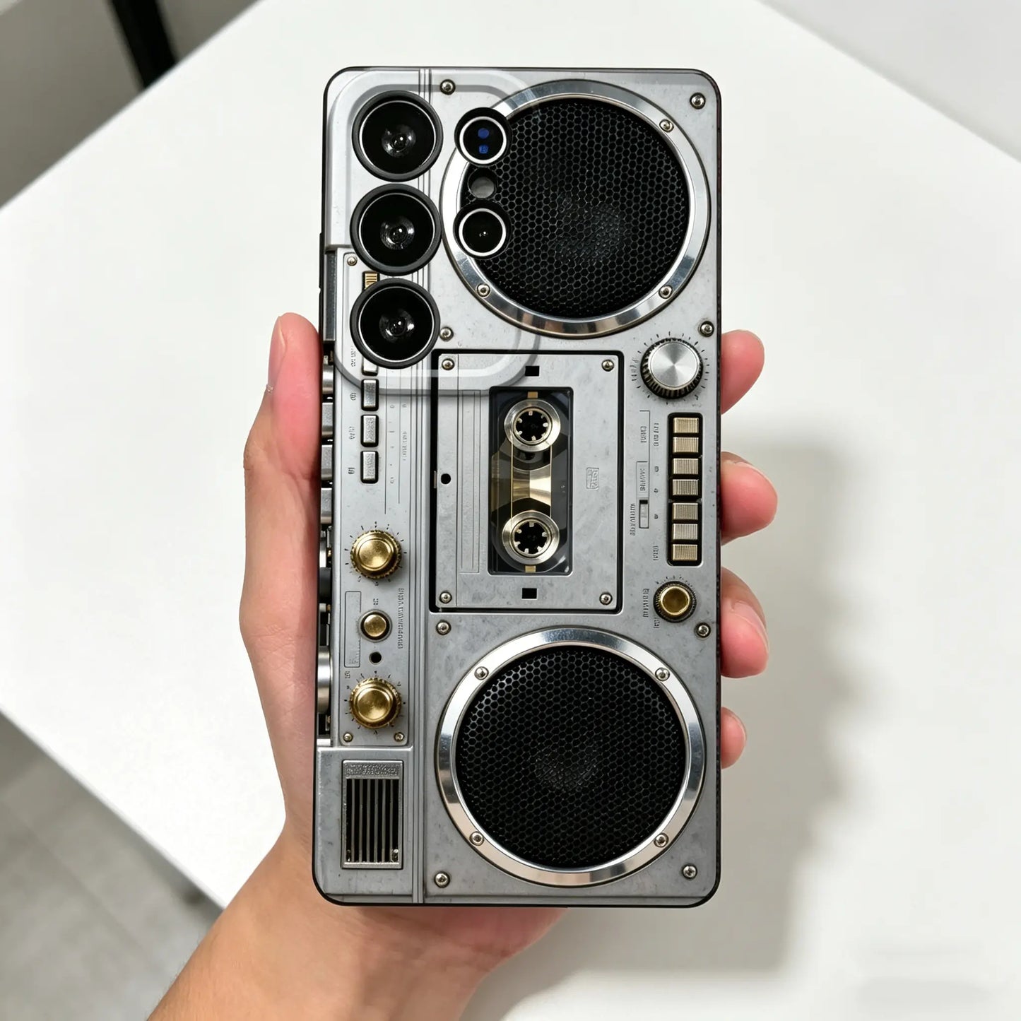 Retro Boombox Cassette Player Pattern Phone Case  For Samsung Galaxy