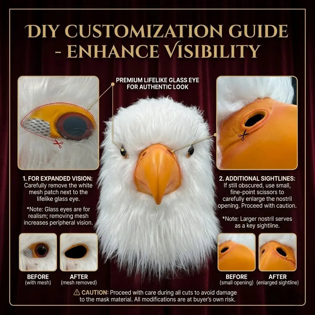 Patriotic Eagle Latex Mask for Fourth of July Halloween and Party Cosplay