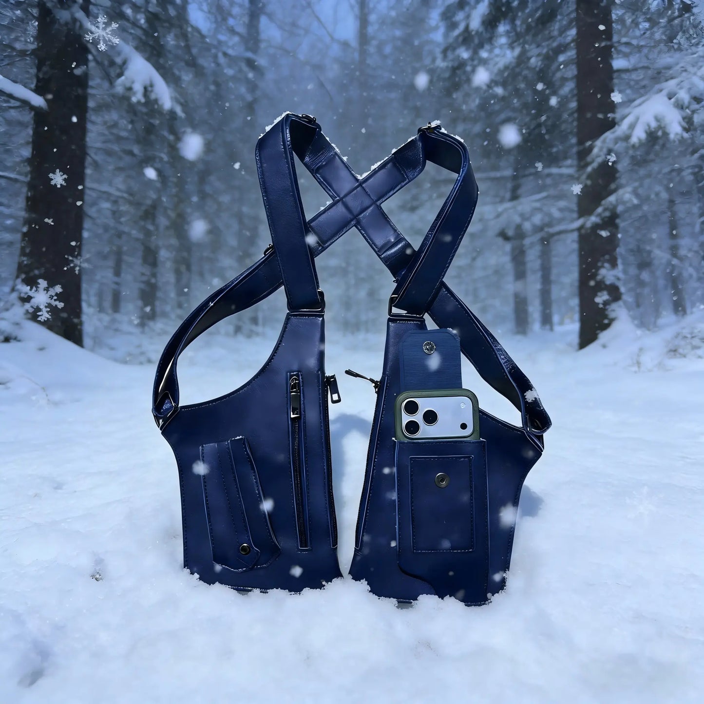 Durable PU Leather Multifunctional Chest Bag