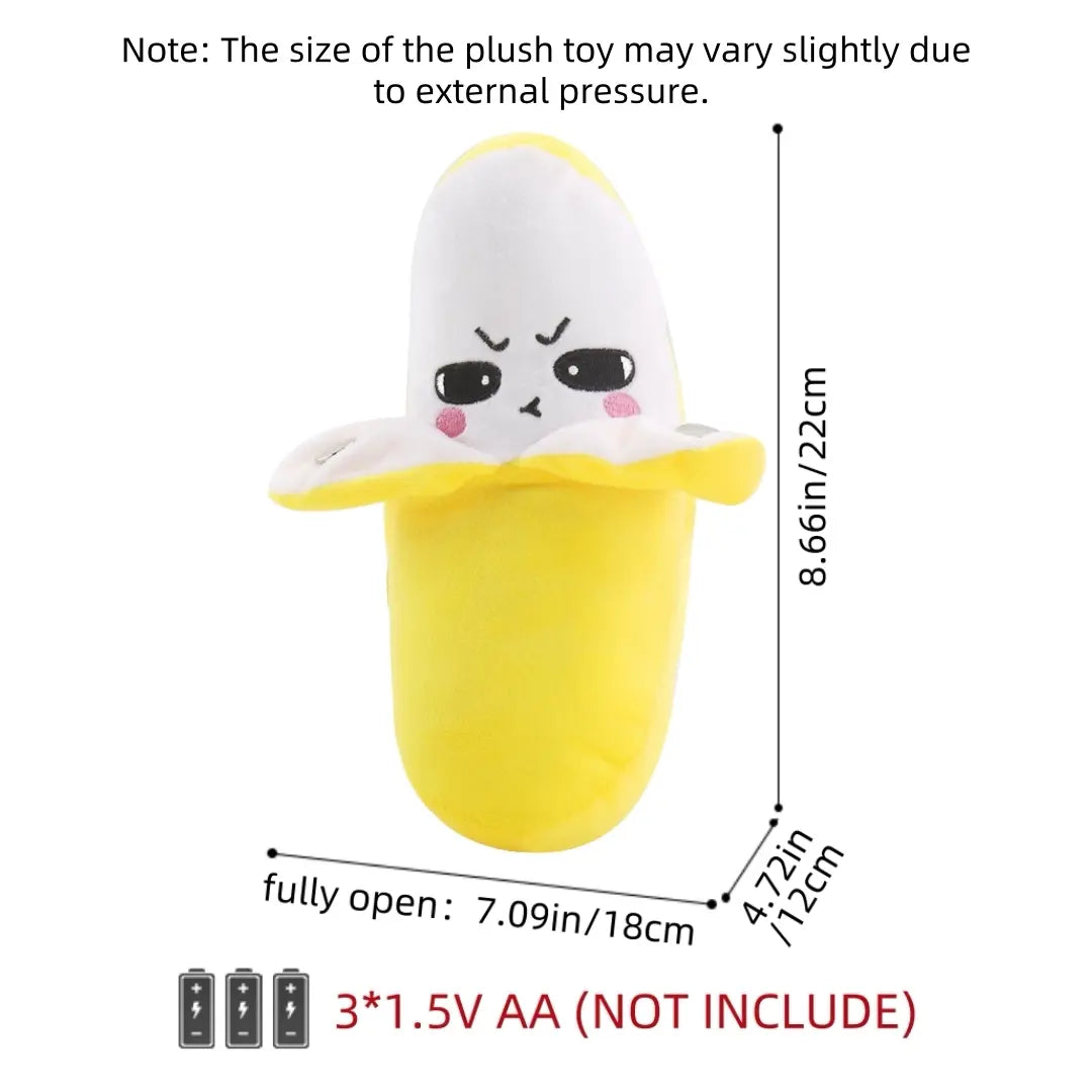 Interactive Music Electric Plush Toy Set - Cute Banana Strawberry Carrot Stuffed Animals (Ages 3+, Battery Included)
