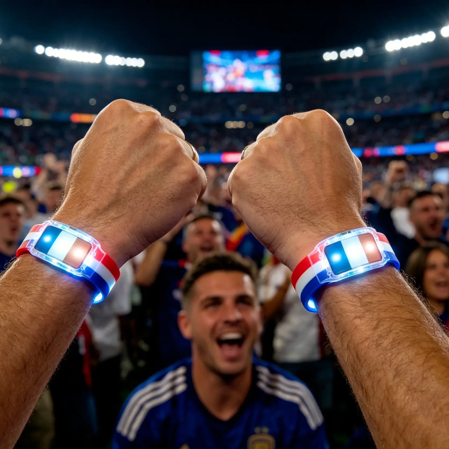 USA Flag LED Light-Up Bracelets (2-Pack)