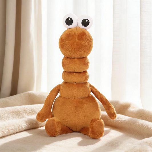 Funny Big-Eyed Marcus The Worm: Stress-Relief Plush Doll
