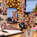 Personalized Photo Squishy Plush Doll, Climbing Raccoon Office Desk Decor, Unique Gift for Coworker - 1