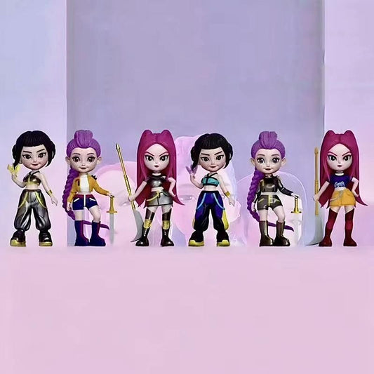 6-Piece KPop Figurine Set – Anime Model Toy Decorations, perfect for home collections and office desk display.