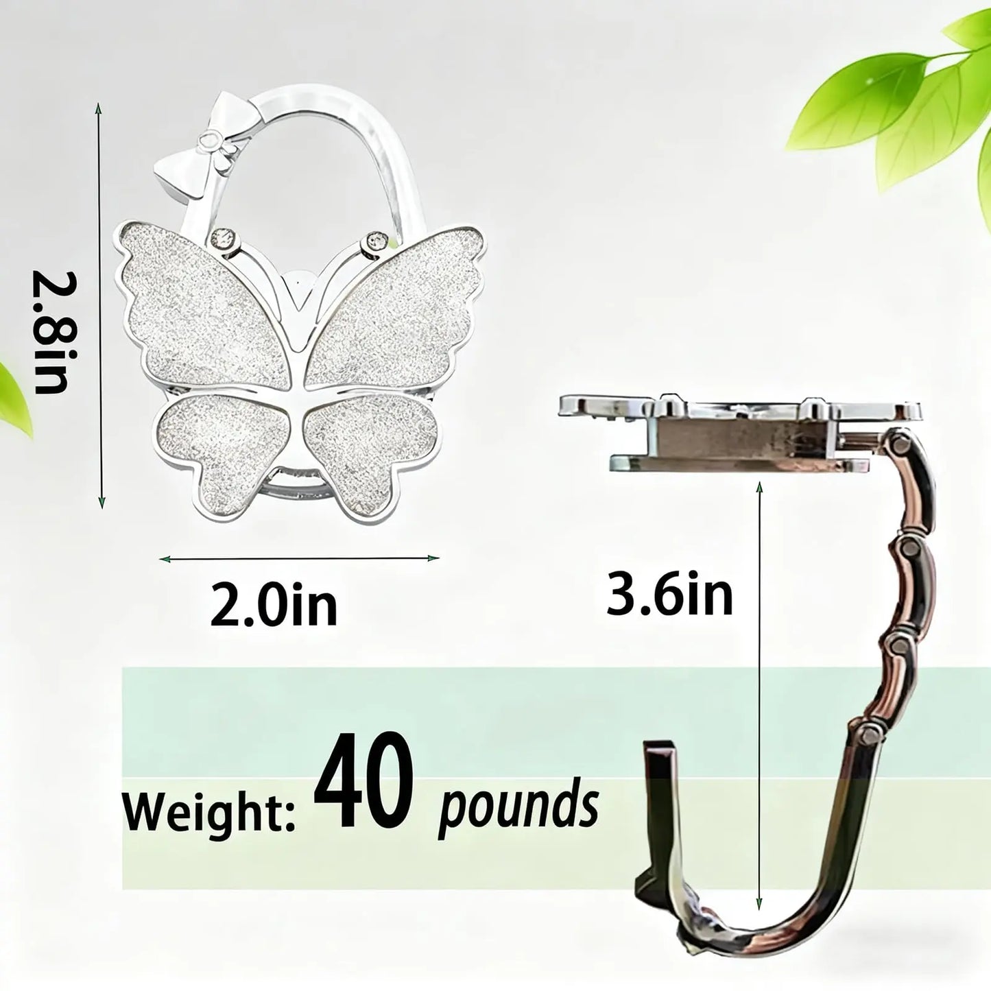 Butterfly Foldable Purse Hook: Portable Handbag Hanger & Table Holder Stand
