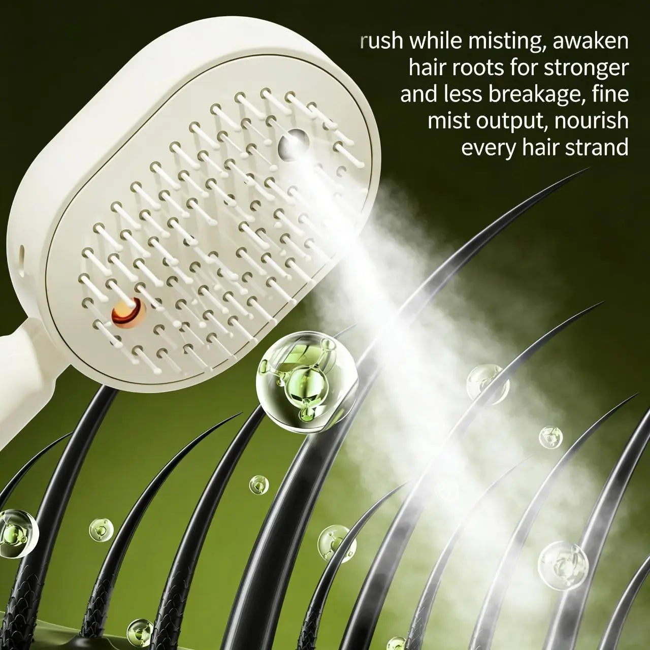 Cloudmades Electric Spray Air Cushion Massage Comb | Self-Cleaning Anti-Tangle | Essential Oil Mist Hair Care Comb | Anti-Static Volumizing Aromatherapy Comb