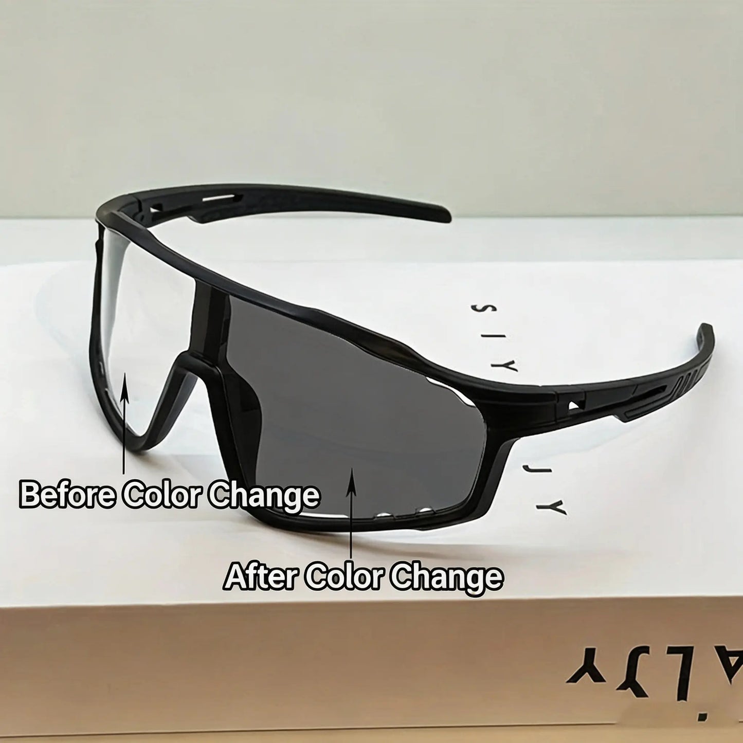 New Arrival: Photochromic UV-Protective Sports Sunglasses - Windproof & Sand-Resistant Cycling & Hiking Eyewear