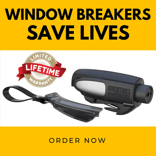 2-in-1 Emergency Car Escape Tool – Window Breaker & Seat Belt Cutter Keychain