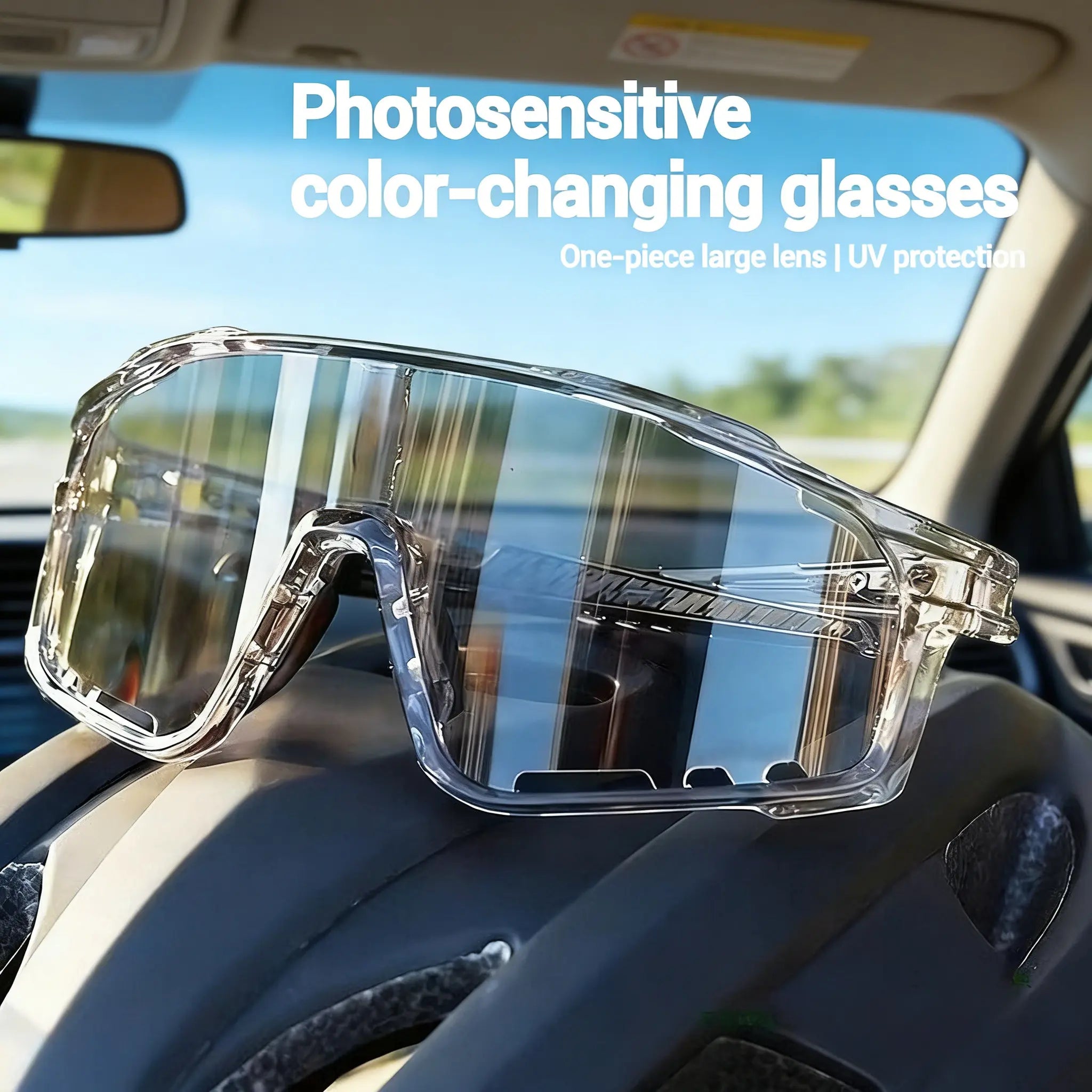 New Arrival: Photochromic UV-Protective Sports Sunglasses - Windproof & Sand-Resistant Cycling & Hiking Eyewear