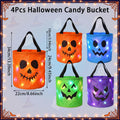 LED Light Halloween Pumpkin Candy Bucket Bags – Reusable Trick or Treat Tote