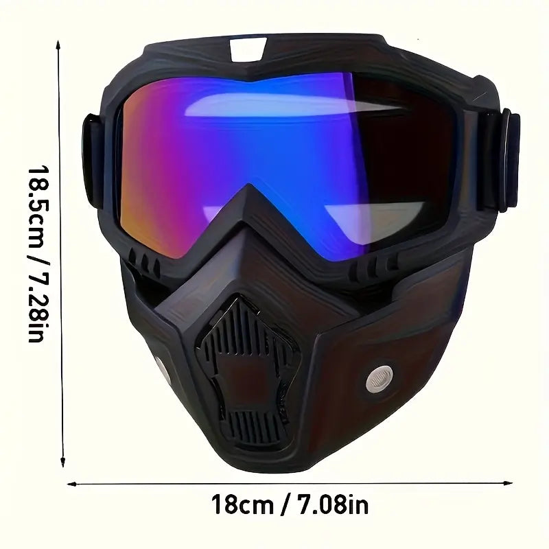 Full-Face Ski Goggles with Detachable Adjustable Mask | Anti-Fog HD Lenses, Comfort Sponge & Durable Plastic Frame