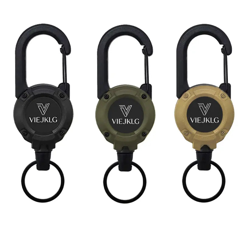 3 In 1 new multifunctional Retractable Pull Reel Carabiner Keychain, Strong Steel Wire Rope Buckle,Outdoor Sport Keychain Tool keychain  accessories