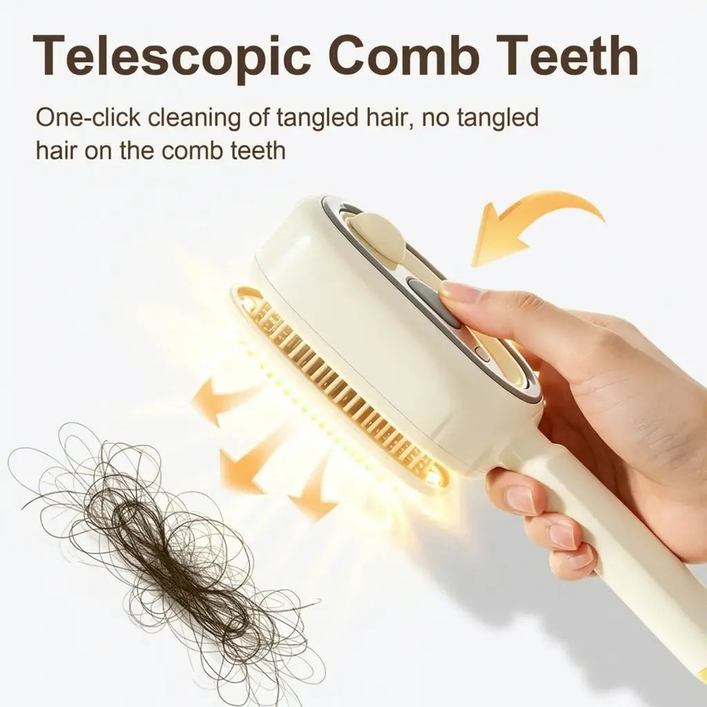 Electric Spray Massage Comb, Self-Cleaning Air Cushion Hair Brush with Essential Oil Mist, Anti-Tangle Anti-Static Volumizing Aromatherapy Hair Care