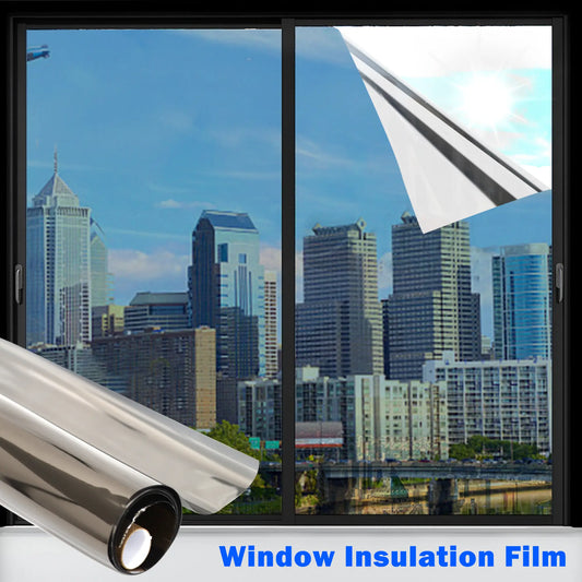 Static Cling Window Privacy Film – Removable UV Blocker & Reflective Mirror Tint for Glass Doors
