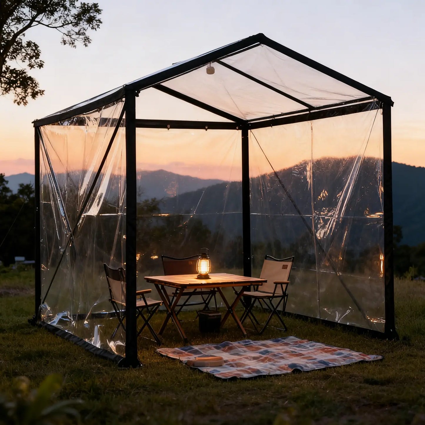 10×13FT Clear Waterproof Vinyl Tarp, Heavy-Duty Outdoor Rain Shield Cover for Patio, Porch, Furniture & Deck Protection