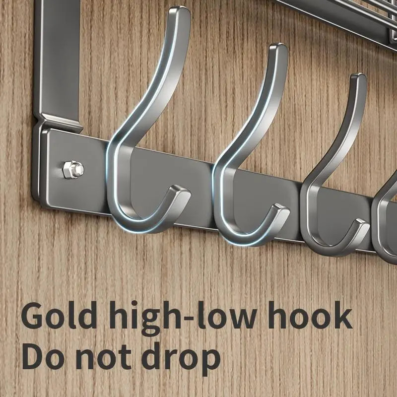 Over-the-Door Hook Hanger, Multifunctional Door Storage Rack Organizer for Bedroom, Bathroom and Kitchen, Home Space Saver, Door Hanging Organizer