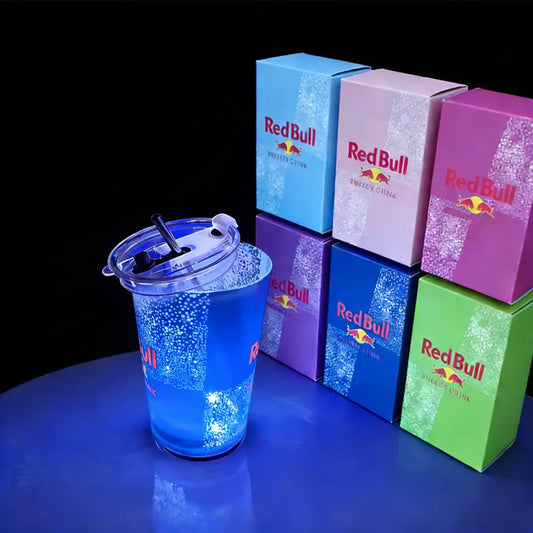 "Electric Vibes" Red Bull Luminous LED 14oz Party Cup - Customizable Glow-in-the-Dark Drinkware
