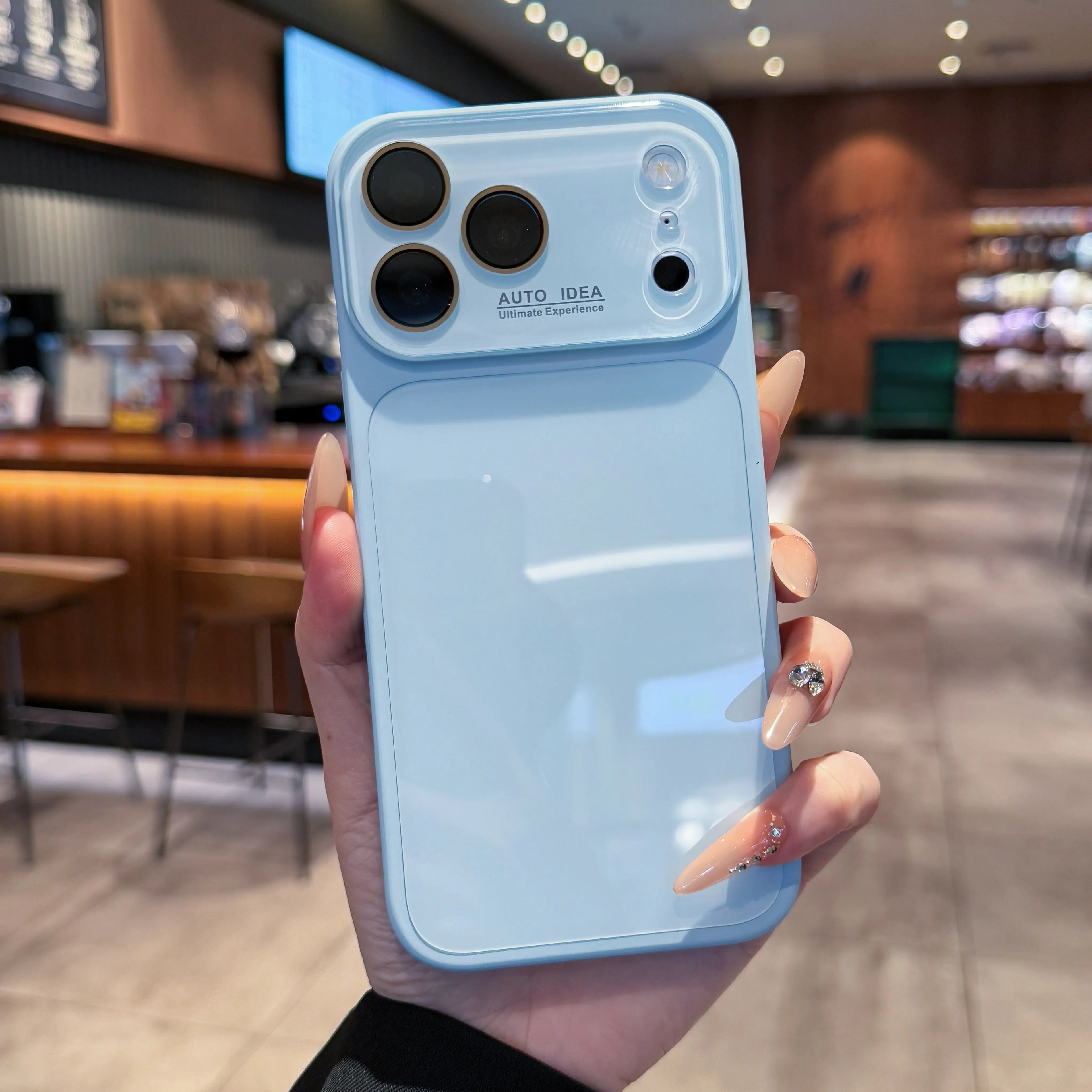 Funda de Teléfono de Cristal Color Caramelo Dopamina – Protección de Lente en Contraste Cubierta Anticaída para iPhone 17 Pro Max