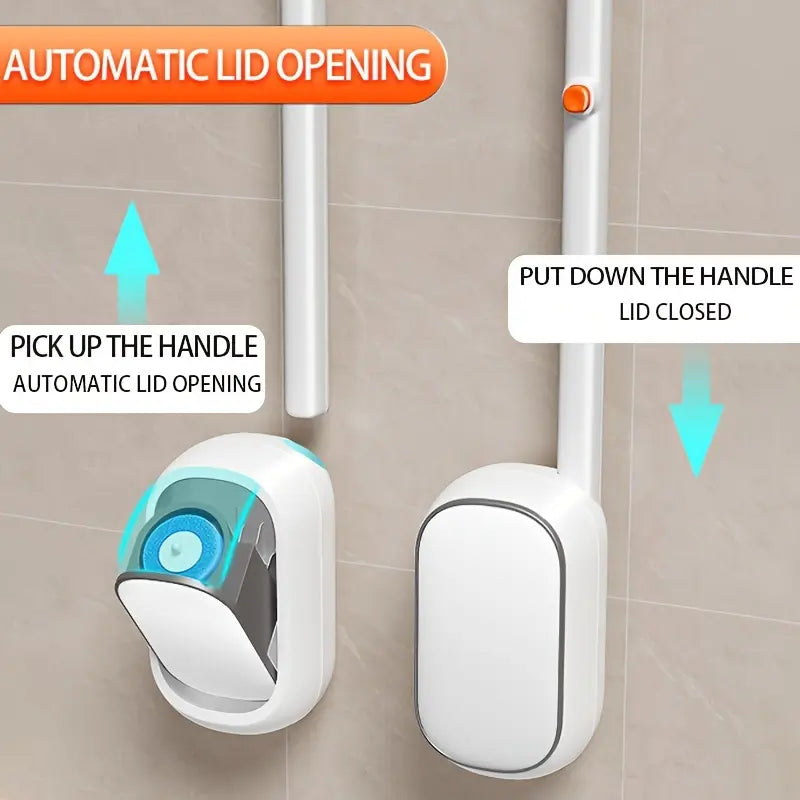 Joybos Wall-Mounted Toilet Brush Set with Disposable Refill Heads – Deep Cleaning Toilet Wand & Storage Holder