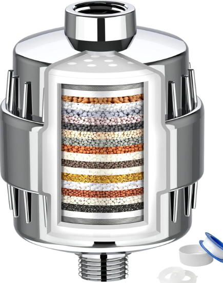 15-Stage Shower Water Filter for Hard Water & Chlorine Removal