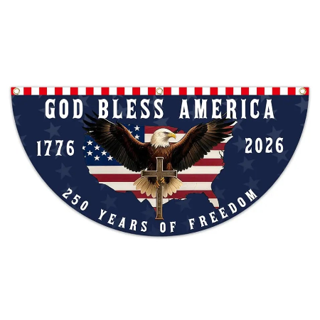 Celebrate 250 Years of Freedom™ – Large God Bless America Patriotic Banner