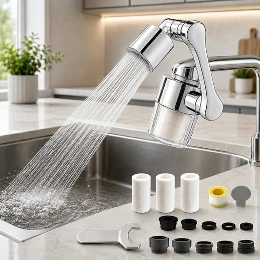 360° Swivel Faucet Filter Set with 3 Replacement Cartridges