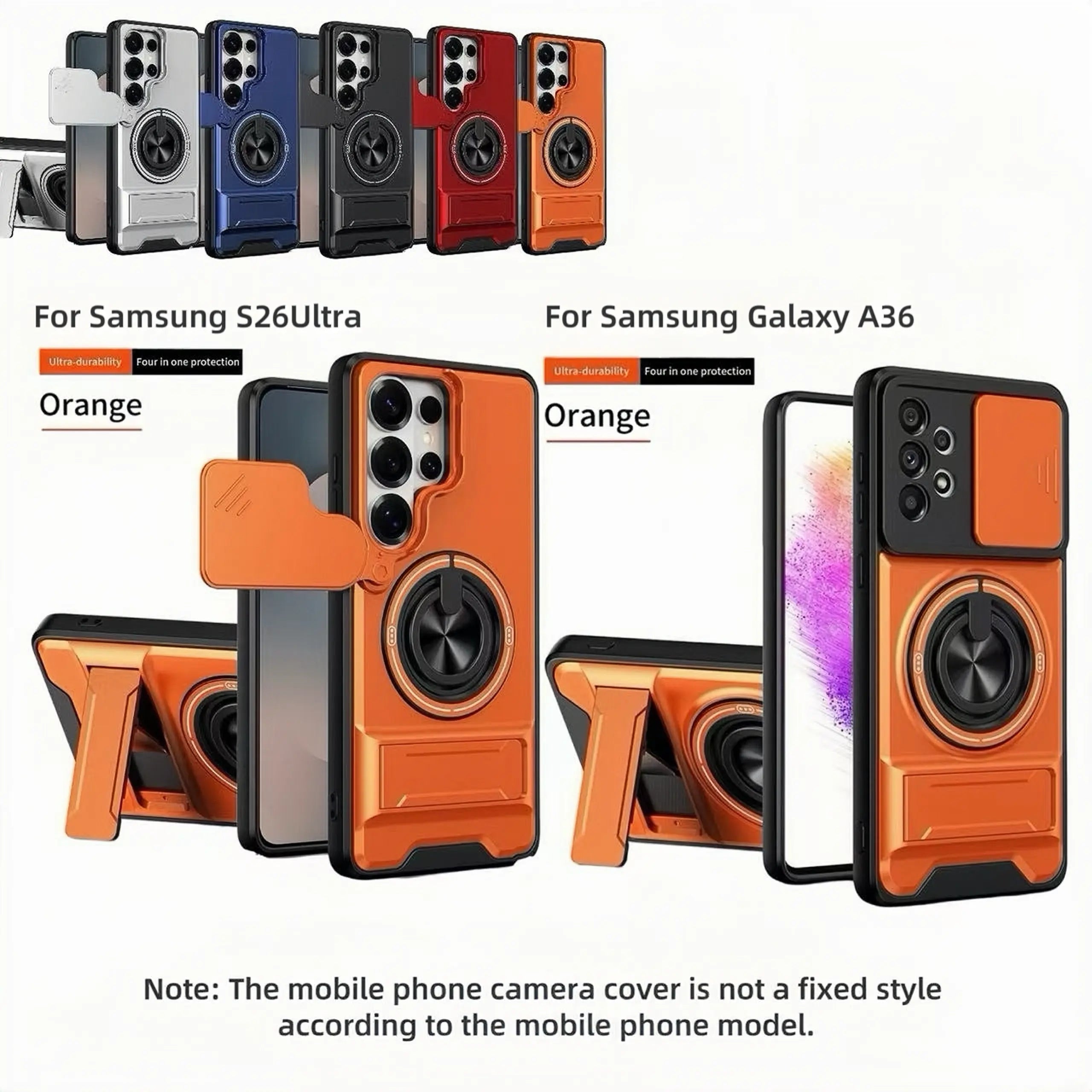 Funda con anillo giratorio de grado militar para Samsung Galaxy S25/24/23/22/21 Ultra