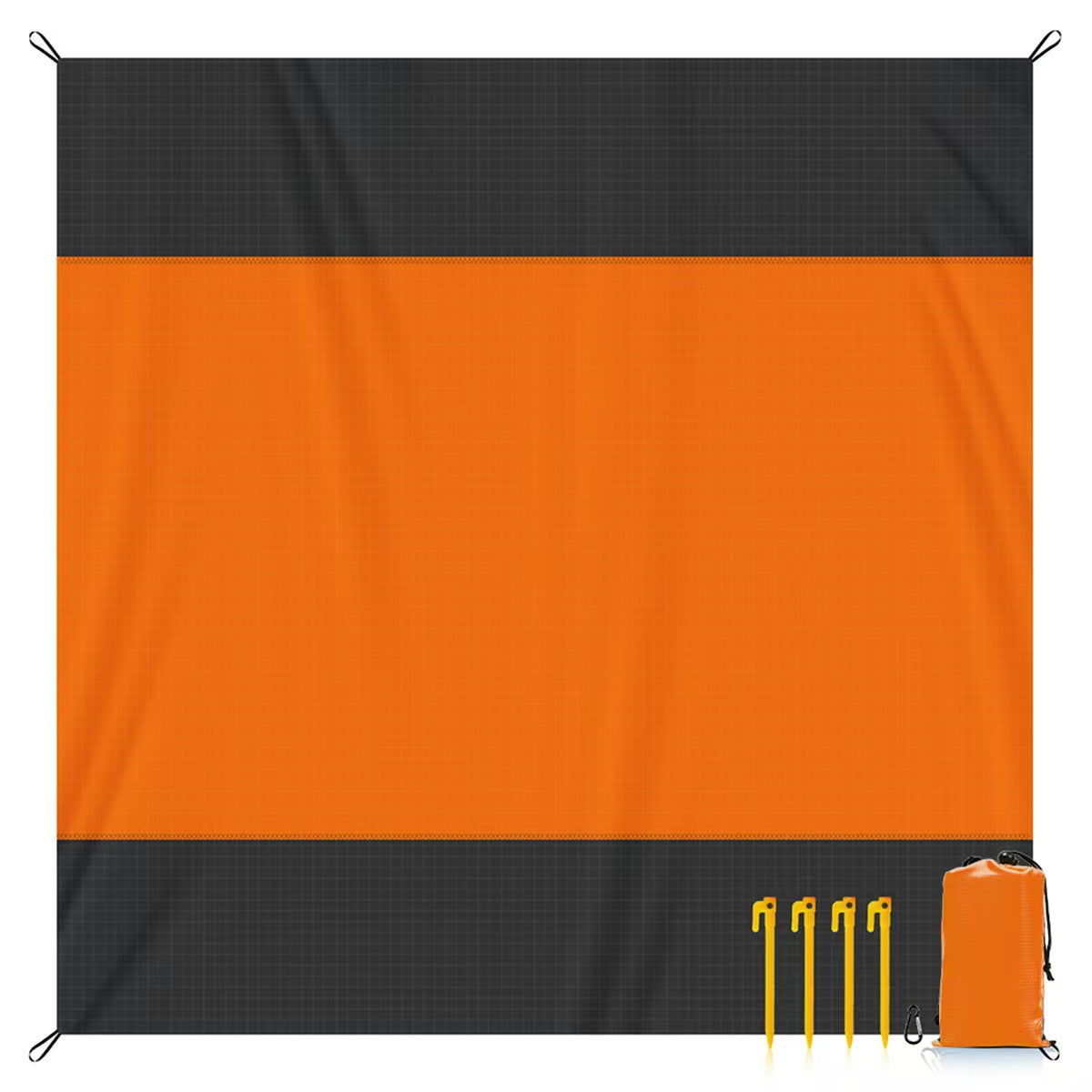 Striped Waterproof Beach Blanket, Lightweight Sandproof Picnic Mat for Travel & Camping