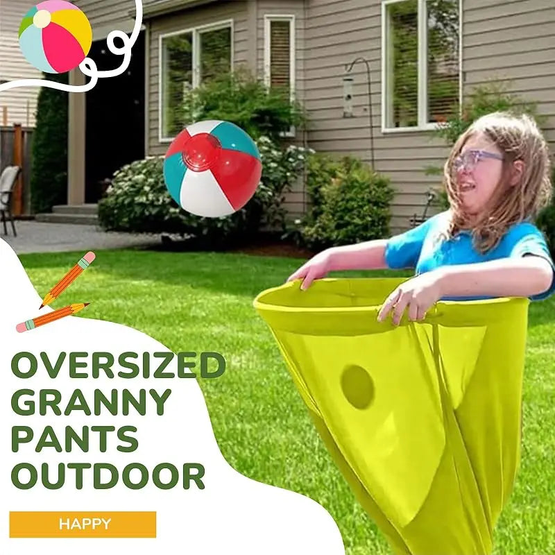 2PC Giant Oversize Granny Pants Toss Game Set with Bouncy Ball & Pump | Indoor/Outdoor Family Easter Party Gift for Kids
