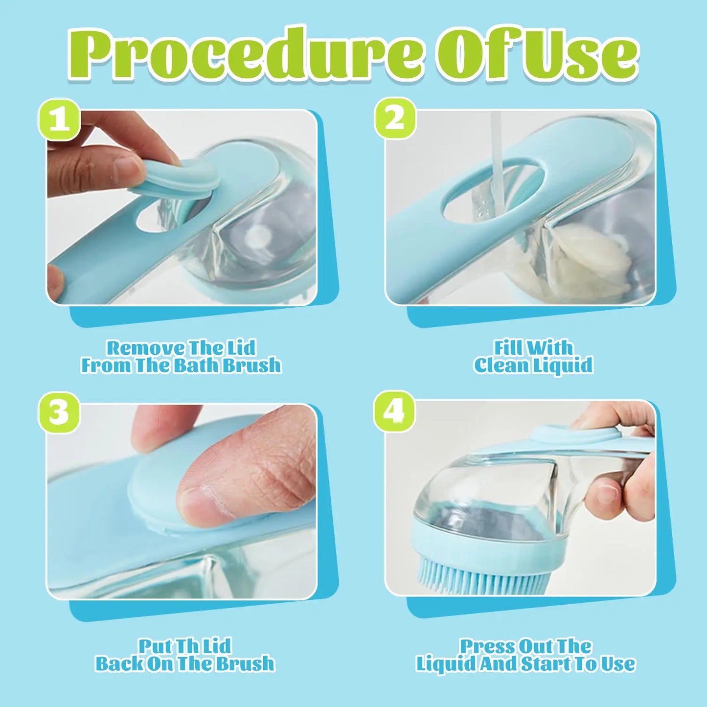 Soft Silicone Pet Bath Brush with Shampoo Dispenser for Dogs