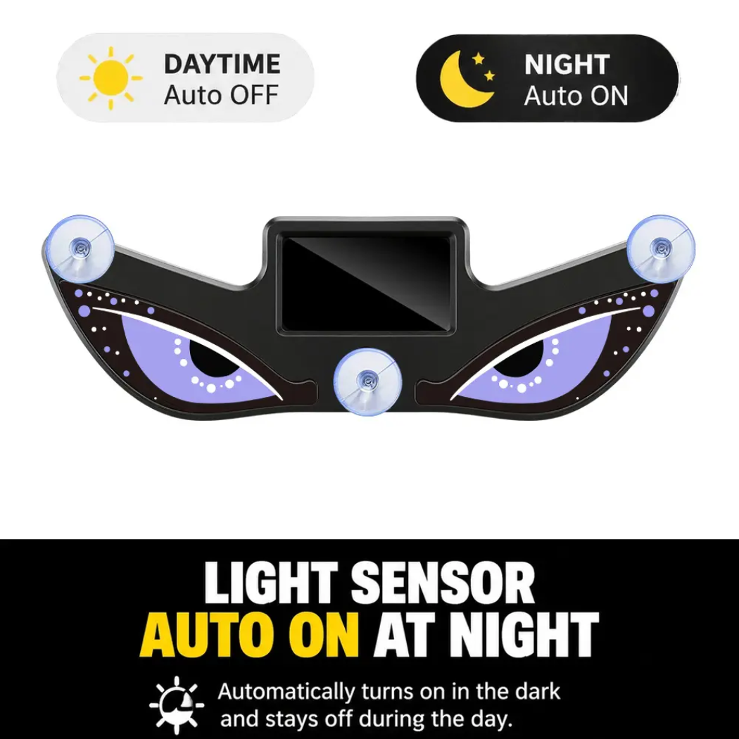 Solar LED Devil Eye Car Warning Light – Universal Rear Window Safety Light