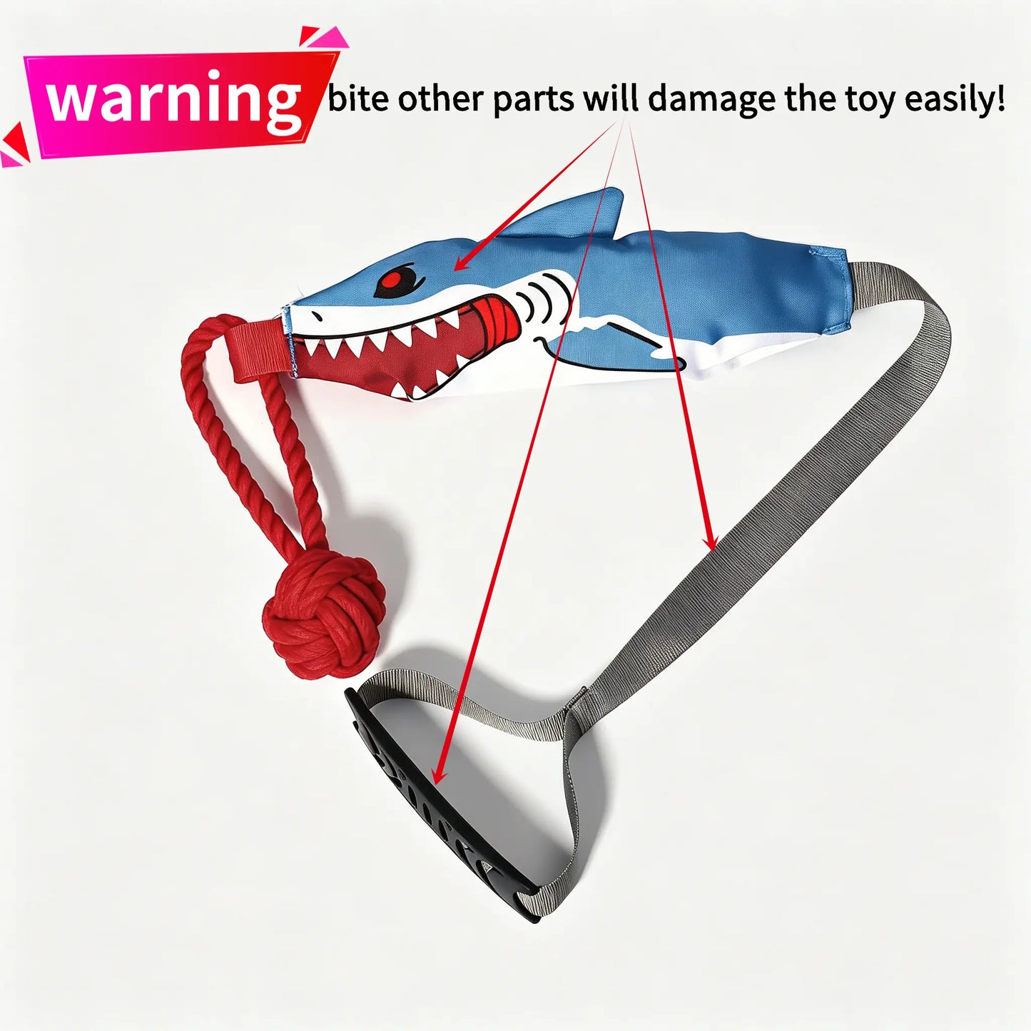 Interactive Squeaky Dog Rope Tug Toy Teeth Cleaning Play Toy for Small Medium Dogs Indoor Outdoor Use