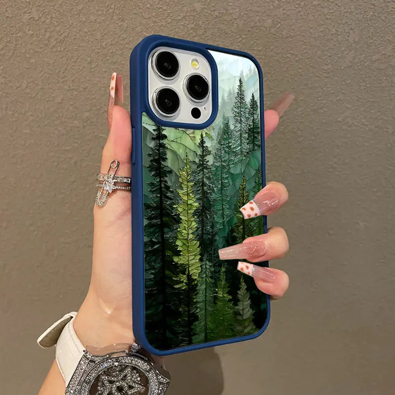 Stained Glass Forest Magnetic Protective Case for iPhone