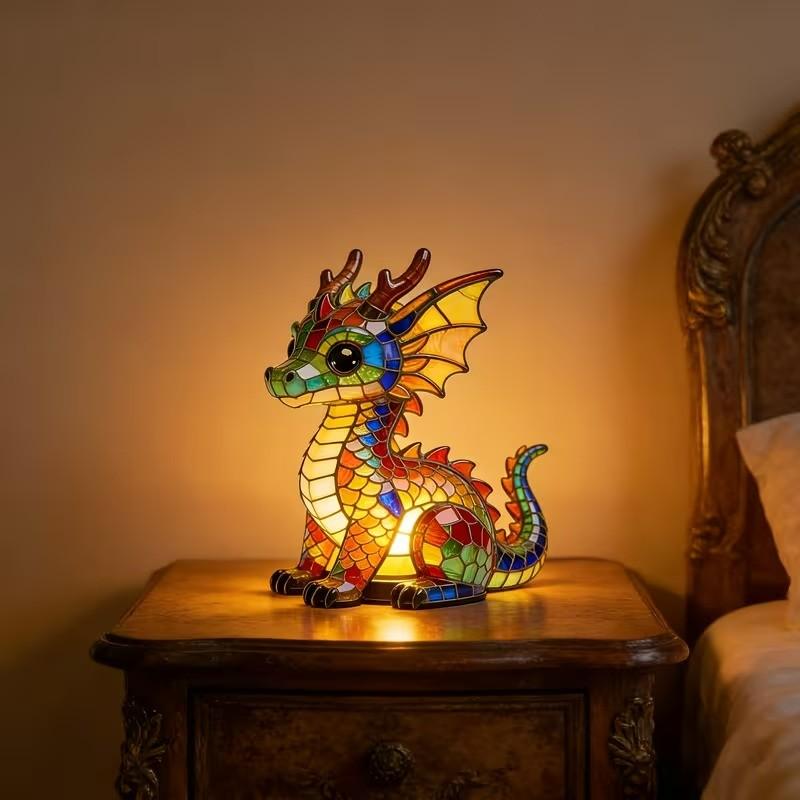 LED Lucky Dragon Resin Night Light – USB Ambiance Desk Lamp