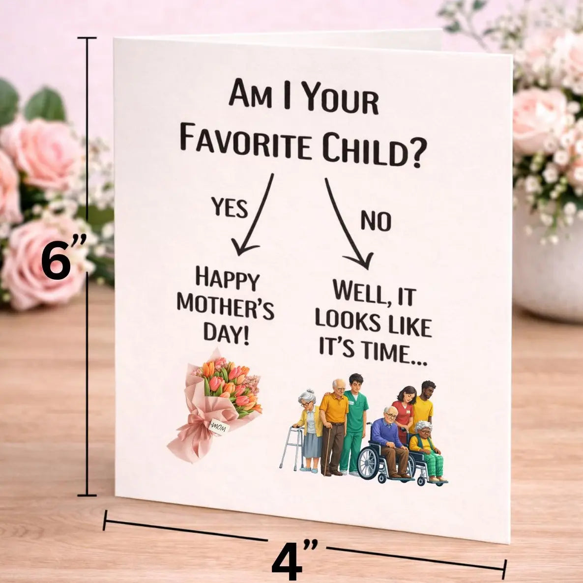 Tarjeta divertida del Día de la Madre | Regalo de broma sarcástico para mamá (Interior en blanco)
