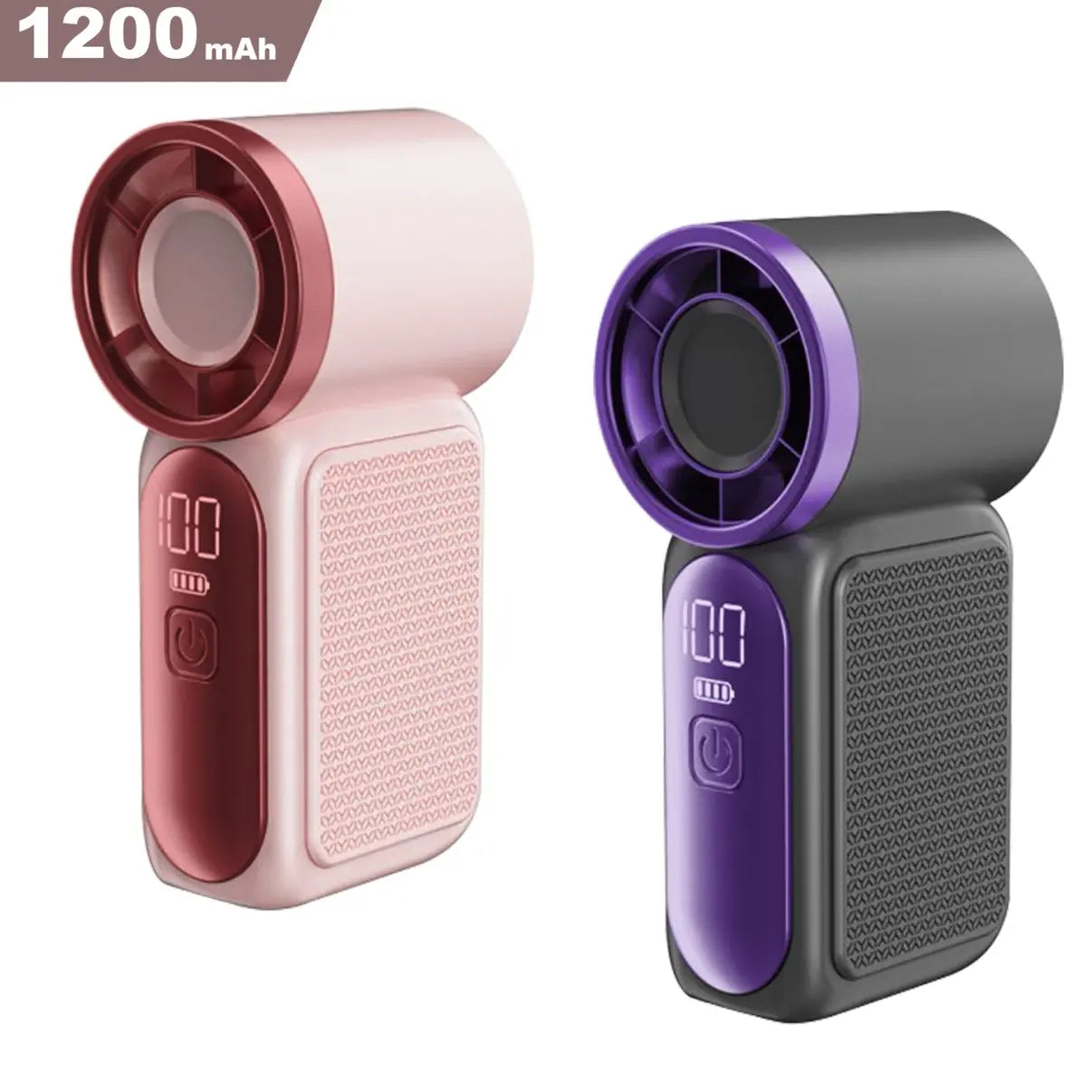 Mini Handheld Fan with LED Display - 6-Speed Turbo Portable Pocket Fan