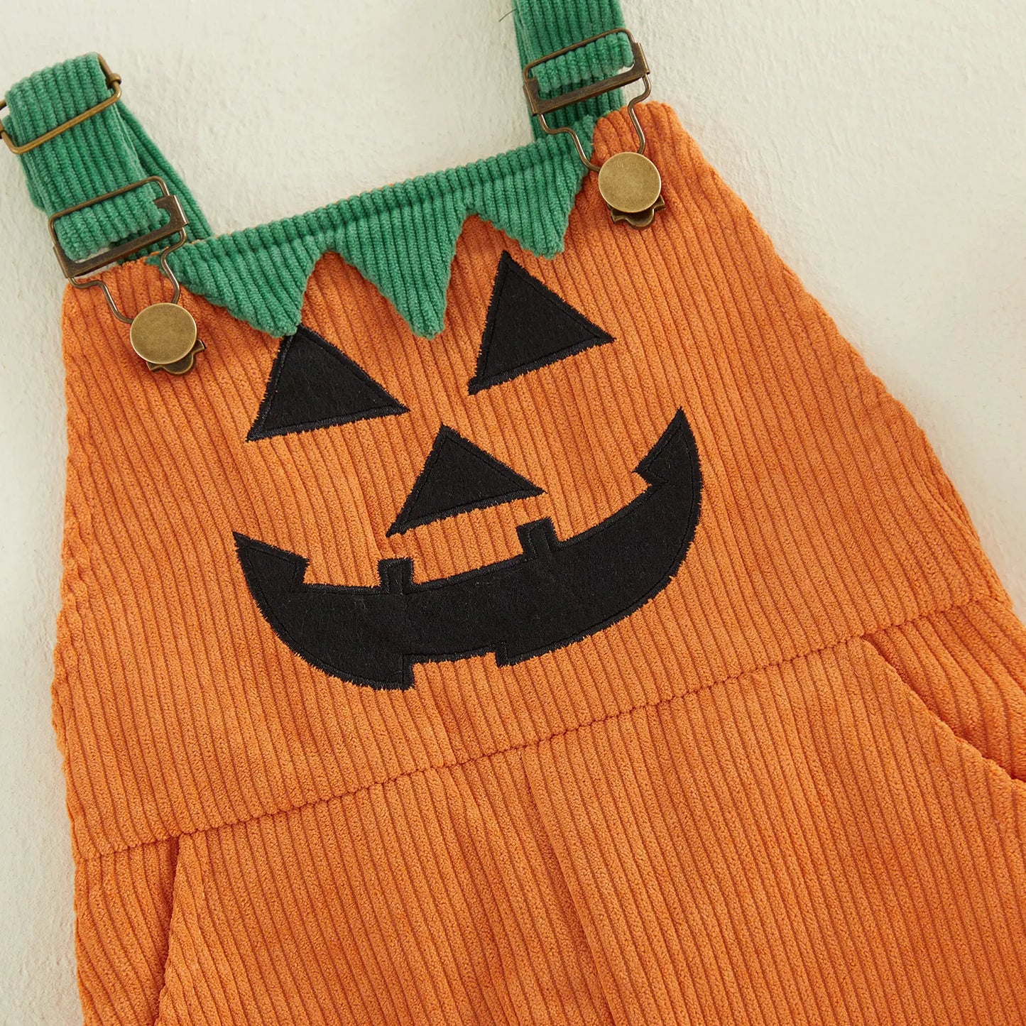 Toddler Baby Little Boy Girl Halloween Overalls with Pockets Ribbed Devil Face Pattern Sleeveless Jumpsuit 1-5 Years