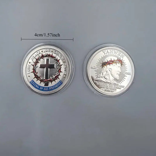 Life Light Faith Commemorative Coin, Dual-Sided Religious Collection, Hebrew Scripture Design, Perfect Christmas Gift