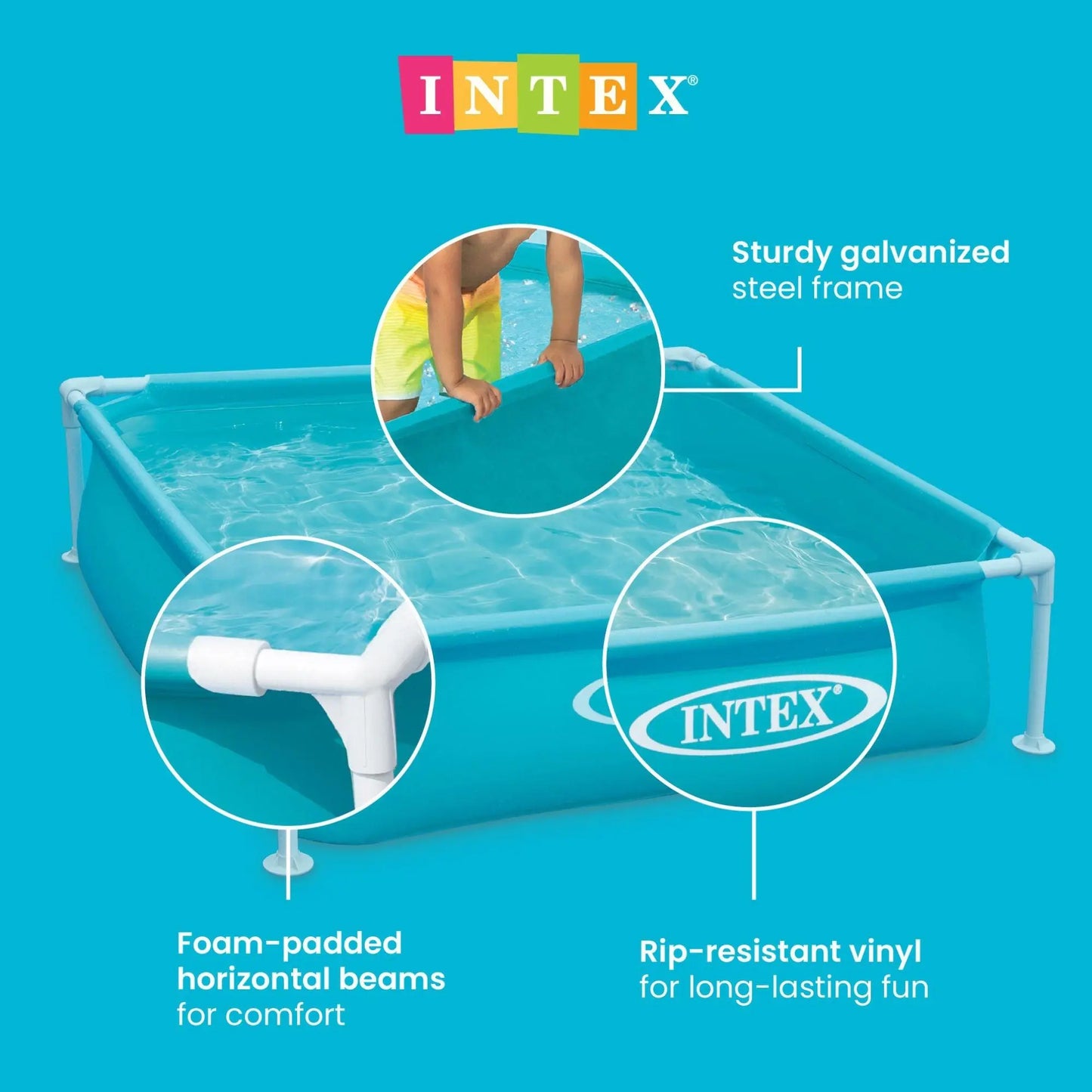 Intex 4ft x 12in Mini Frame Kiddie Beginner Swimming Pool, Ages 3 and Up, Blue