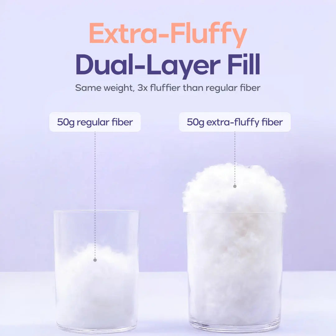 Mellow Sleep Puff Pillow - Fluffy Quilted Bed Pillow with Cloud-Like Comfort for All Sleepers