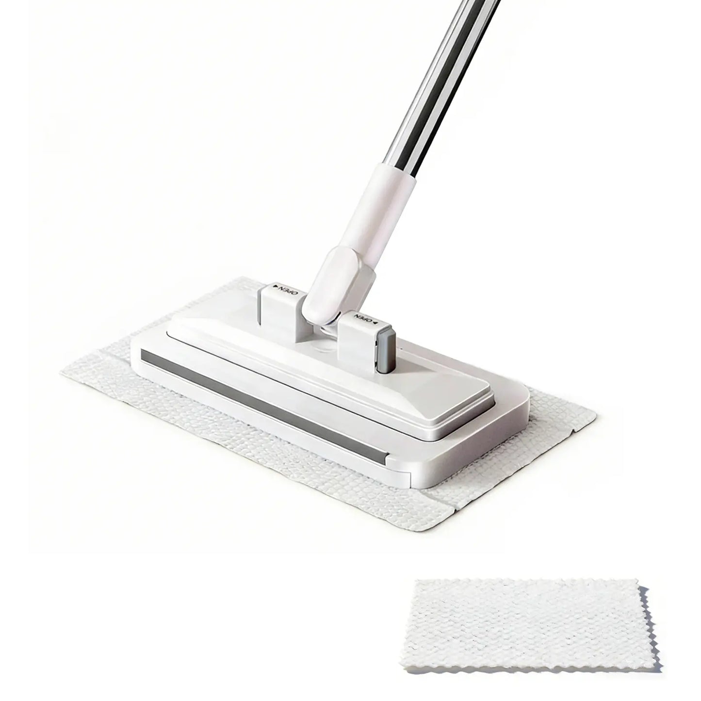 SOPAMI Disposable Mop, Hands-Free Floor Mop with Clamp, Dry Wet Use Dust Mop for Hardwood & Tile
