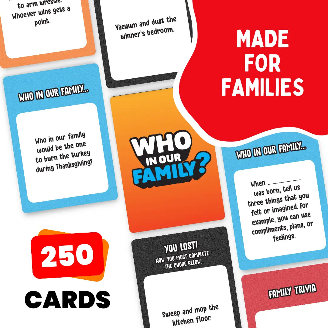 Who Our Family? – Hilarious Trivia, “Most Likely To” & Head-to-Head Party Card Game for All Ages